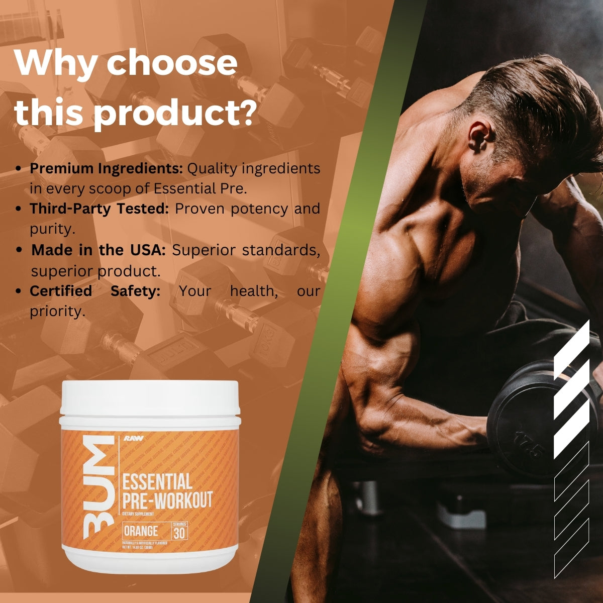 Raw Nutrition Bum, Essential Pre Workout - Why choose