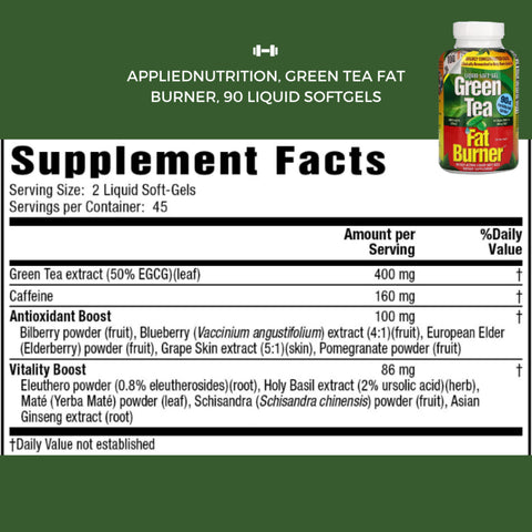 Appliednutrition, Green Tea, Fat Burner - supplement facts