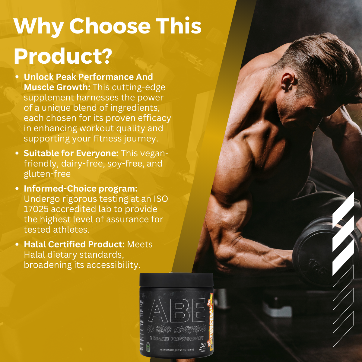 Why Choose ABE, Ultimate Pre-Workout, Baddy Berry, 30 Servings, 13.75 oz (390 g)