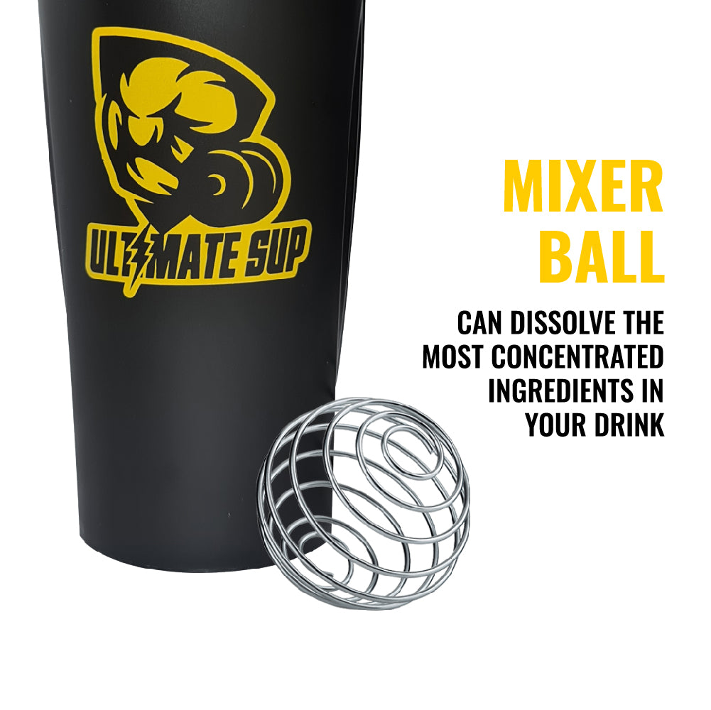 Signature Protein Shaker, Water Bottle with Blender Ball - Ultimate Sup-mix ball