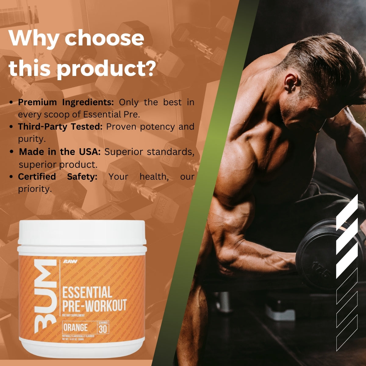 Raw Nutrition Bum, Essential Pre Workout - Why choose