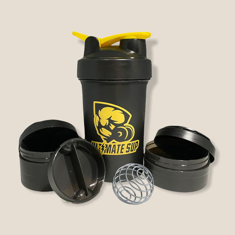 Signature Protein Shaker With 3 Compartments Powder Storage - full set