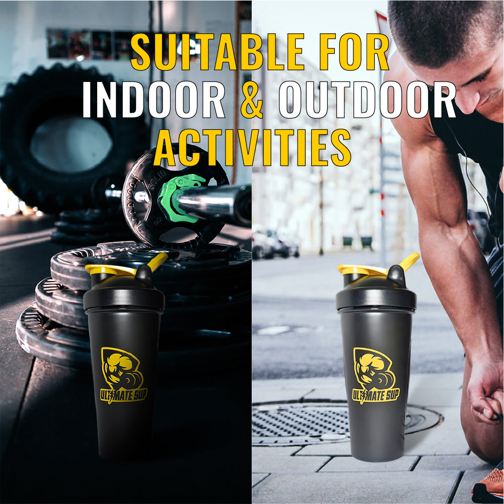 Signature Protein Shaker, Water Bottle with Blender Ball - Ultimate Sup-suitable