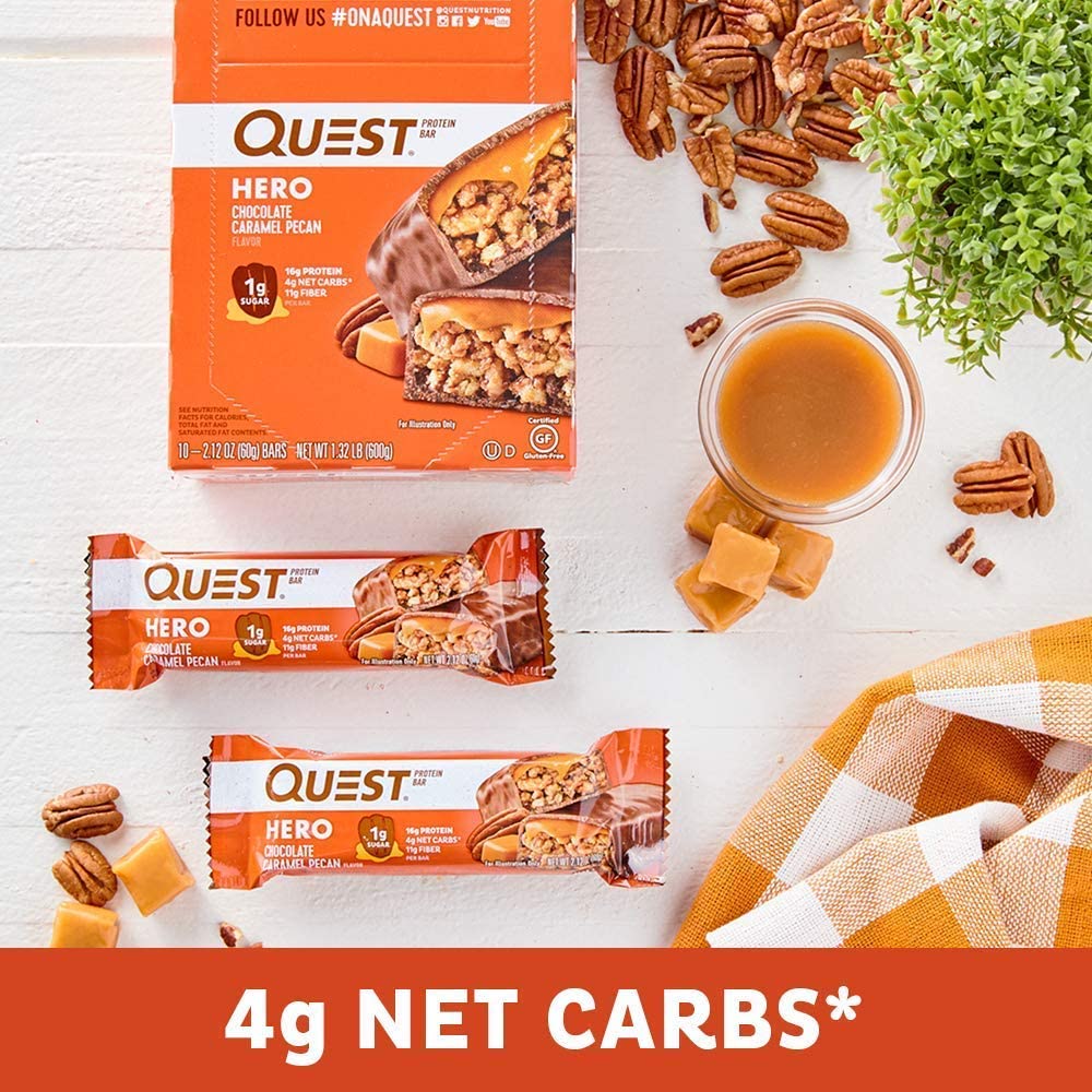 Quest Nutrition Hero Protein bar | Build Muscle | Low Carb | Gluten Free | 10bars