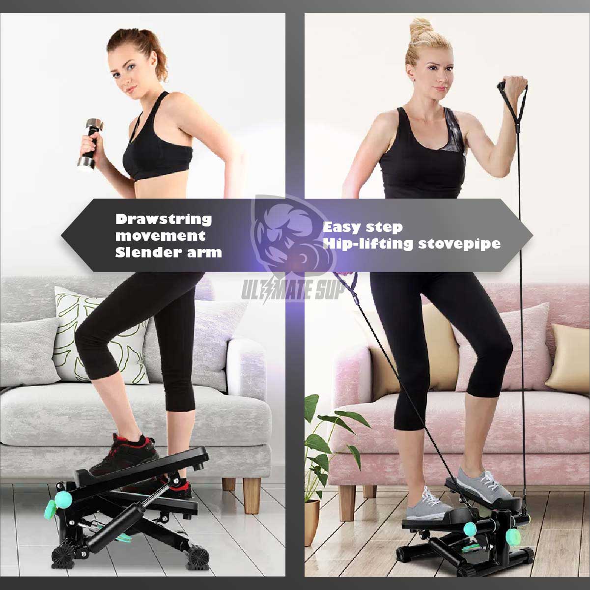 Ultimate Sup, Mini Stepper With Resistance Band, Stepper Exercise, Workout Equipment, Gym Equipment - Suggested use
