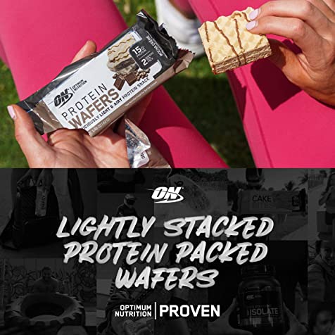 Optimum Nutrition Protein Wafers Lightly Stacked