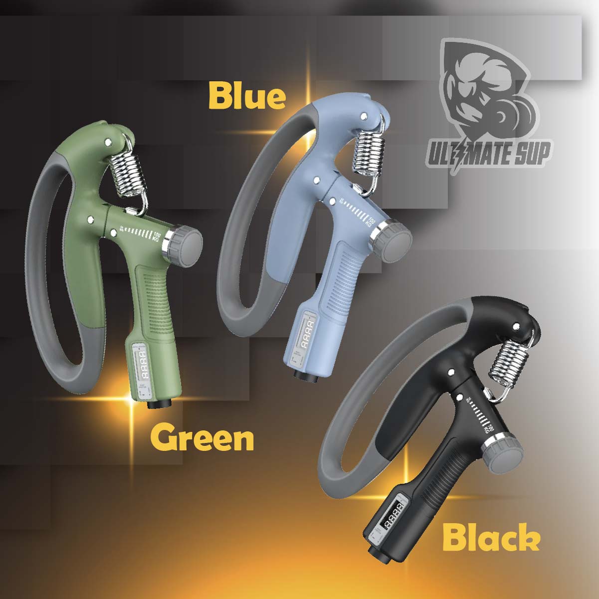 Ultimate Sup, Hand Grip, Hand Grip Strengthener, Hand Exercise, Finger Exercise, Finger Stretcher, Finger Gripper - Colors