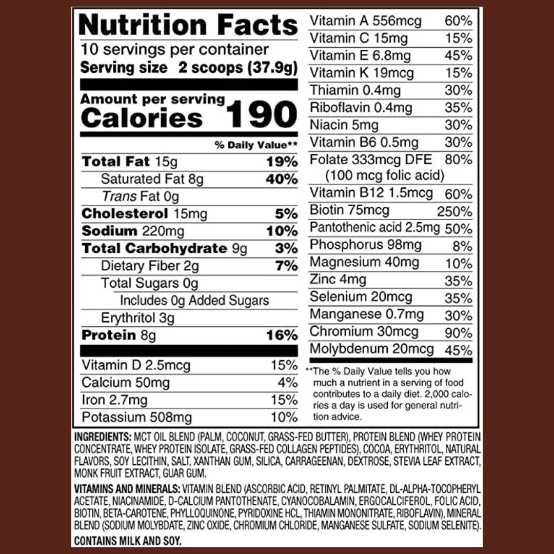 SlimFast Keto Meal Shake Mix - Nutrition facts