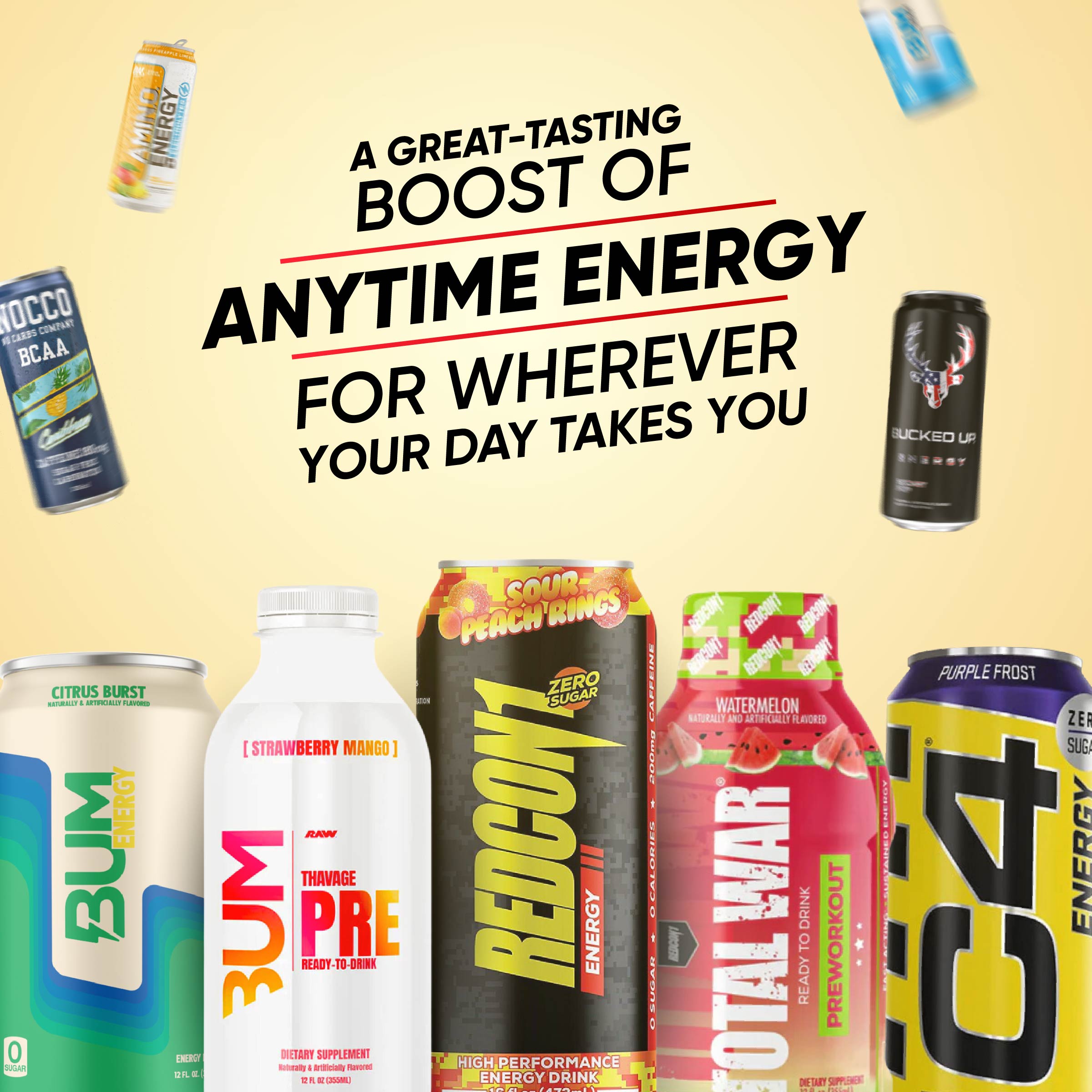 Energy Drink, Various Brands n Flavors, 1 can