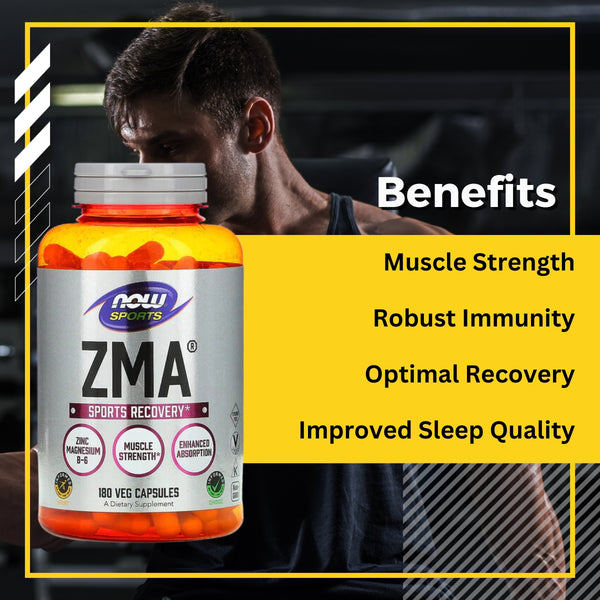 Now Sports, ZMA For Post Workout Recovery, Cellular Growth & Tissue Repair, Support Immune System, 90 -180 Veg Capsules - benefits