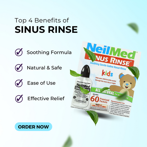 NeilMed, Kids, Sinus Rinse, Ages 2+, 60 Premixed Packets, Benefits