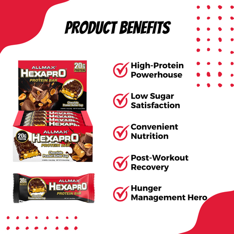 ALLMAX, Hexapro Protein Bar, 3 - 12 Bars, 1.9 oz (54 g) Each, Product Benefits