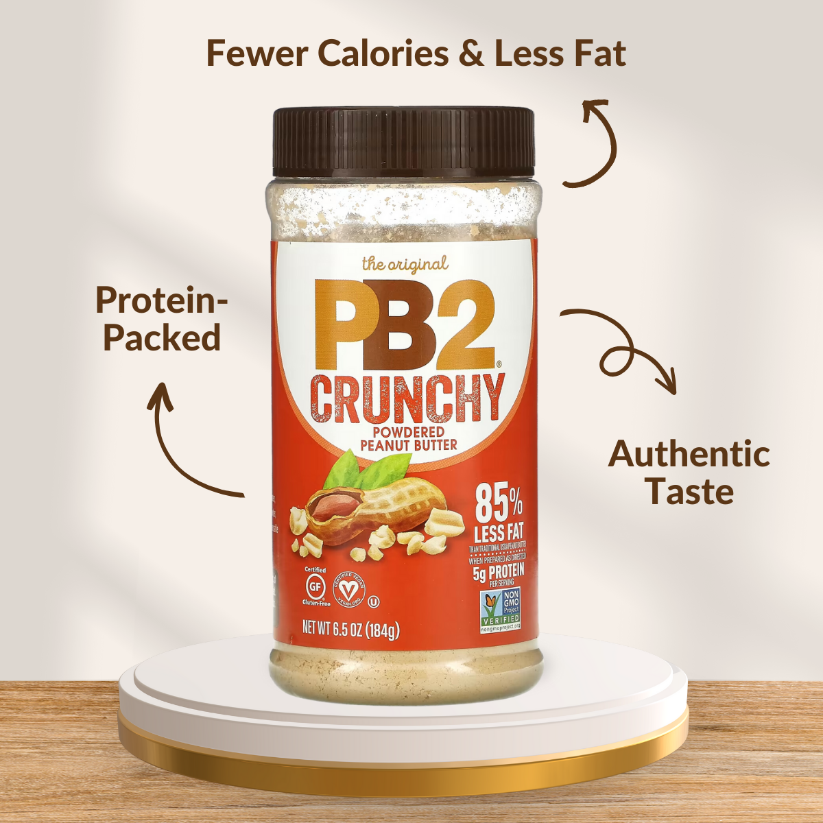 PB2, Crunchy Powdered Peanut Butter, 184 g, features