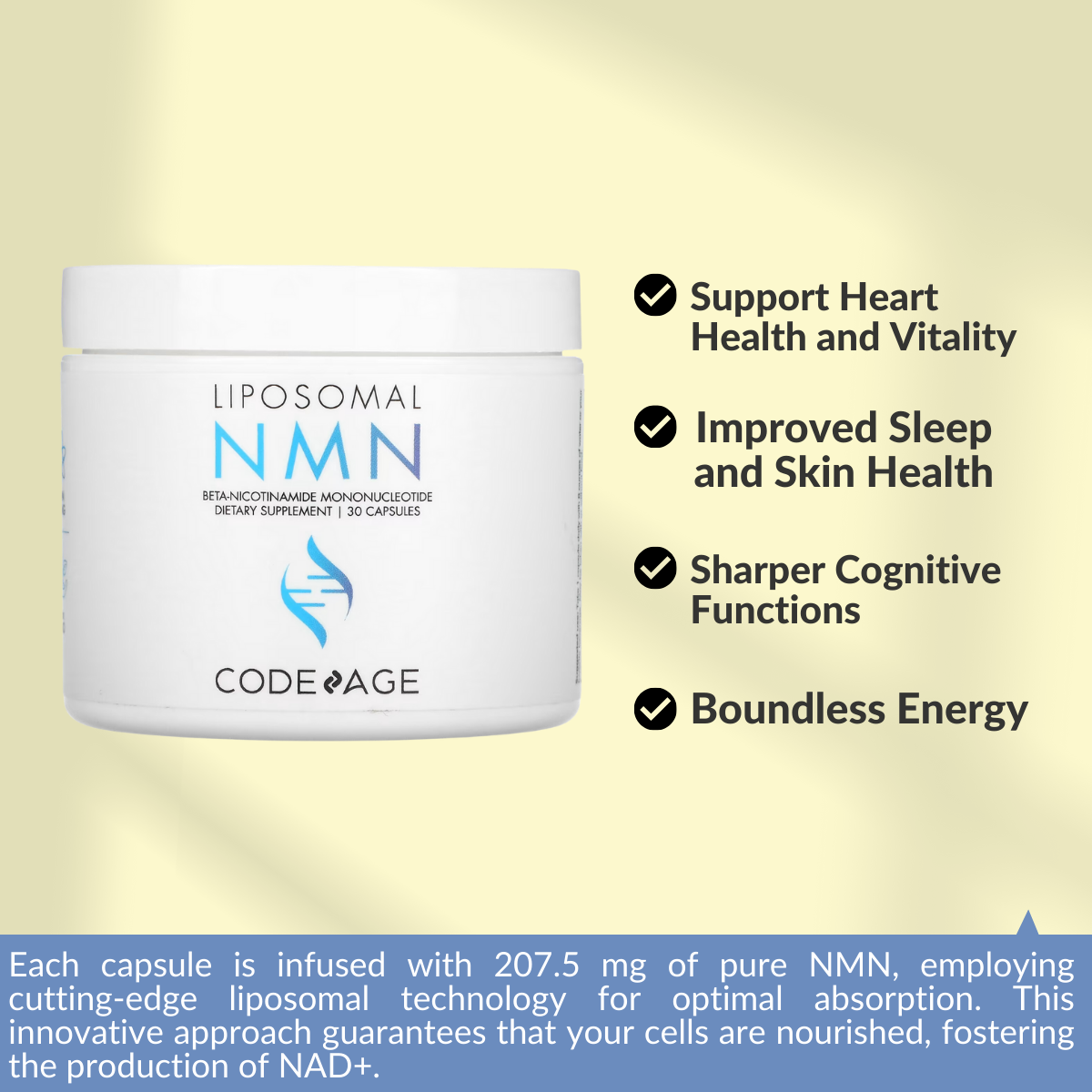 Codeage, Liposomal NMN, 30 Capsules, Benefits