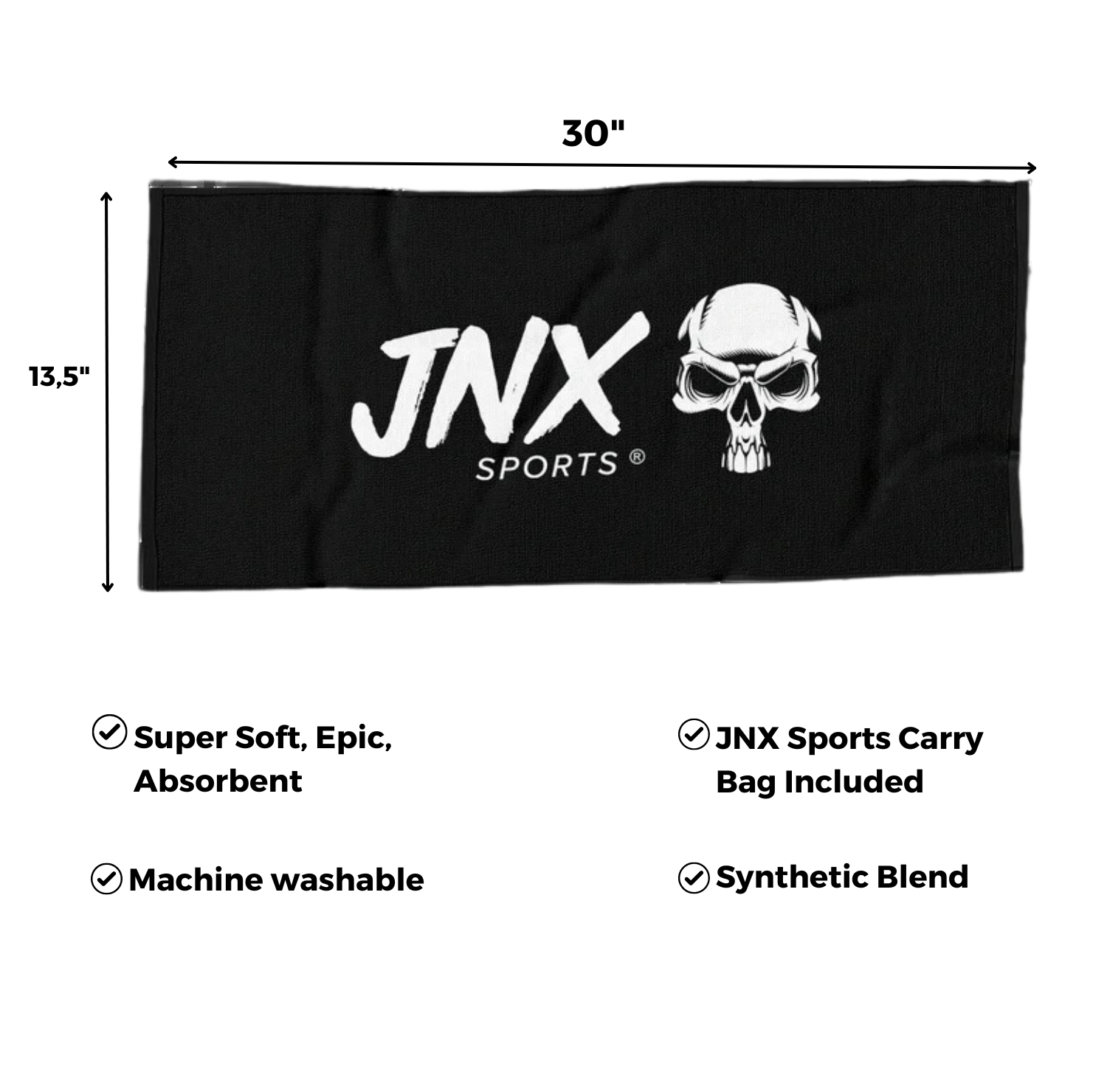 JNX Sports Gym Towels, Synthetic Blend, Carry Bag Included, 1 pc, Product Details