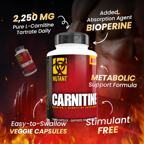 Mutant CARNITINE, Fat Burner, L- Carnitine Supplement, 90 Capsules