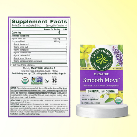 Traditional Medicinals, Organic Smooth Move, Original with Senna, Supplement