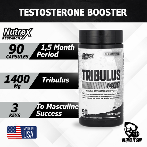 Nutrex Research, Tribulus 1400, Testosterone Booster, 90 Capsules, Key Features