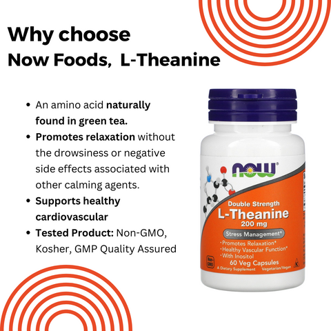 Why Choose Now Foods, L-Theanine, Amino Acid, 60-120Cap