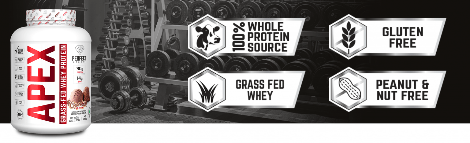 Perfect Sports Apex Grass-Fed 100% Pure Whey Protein Concentrate