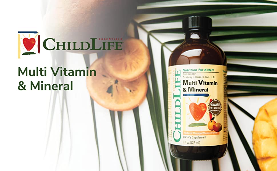 ChildLife, Essentials, Multi Vitamin & Mineral, Natural Orange/Mango Flavor, 8 fl oz (237 ml)