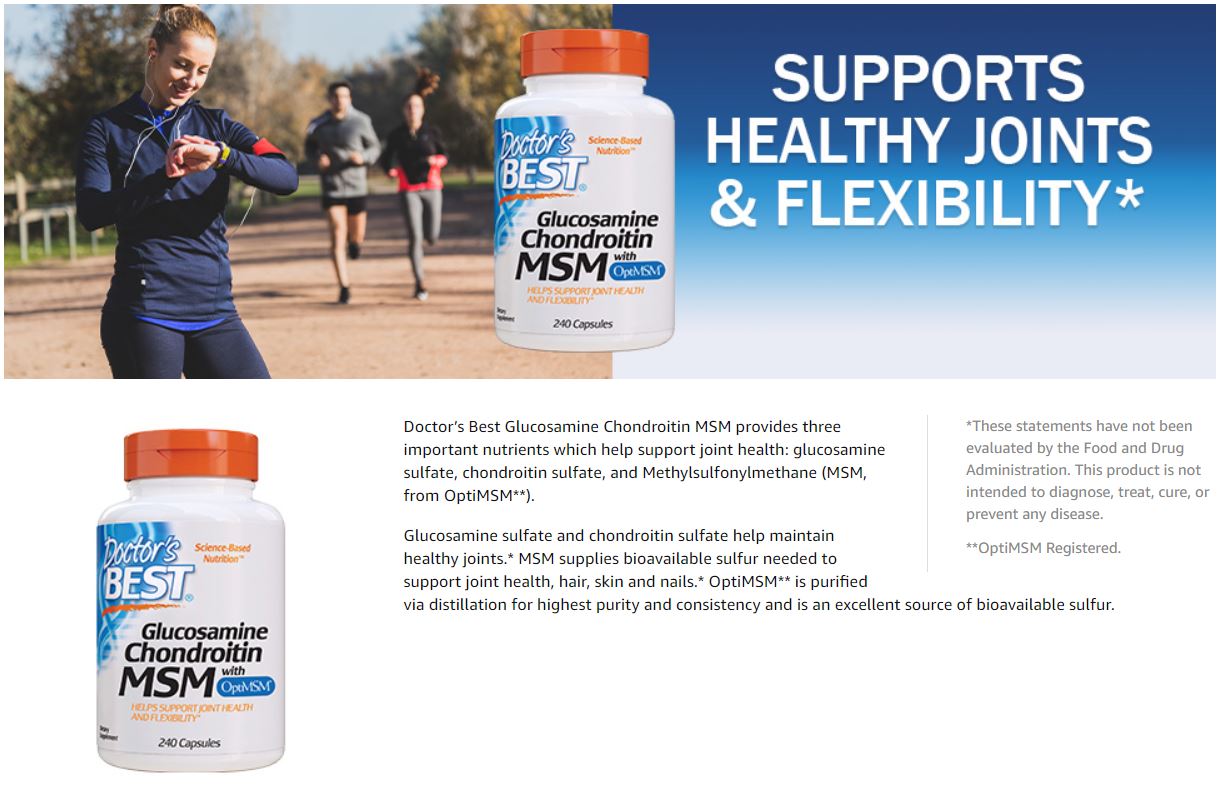 Doctor's Best, Glucosamine Chondroitin MSM with OptiMSM