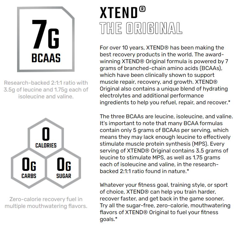 Xtend The Original 7G BCAA | Muscle Recovery | Intra Workout | 30 - 90servings