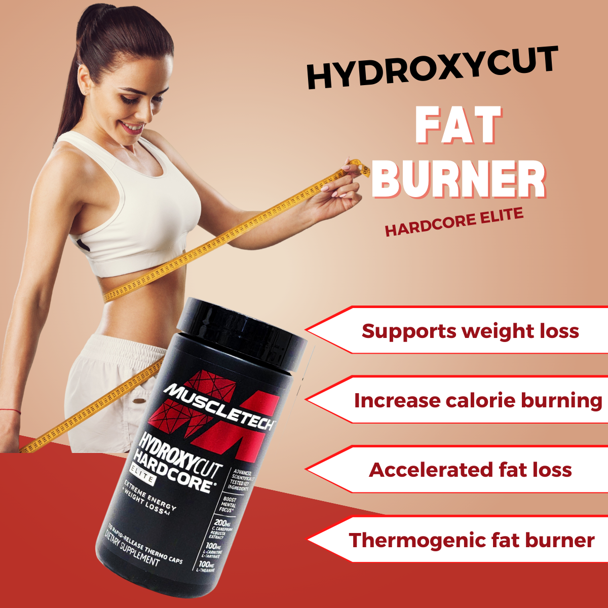 Hydroxycut, Hardcore Elite, 110caps, fat burner