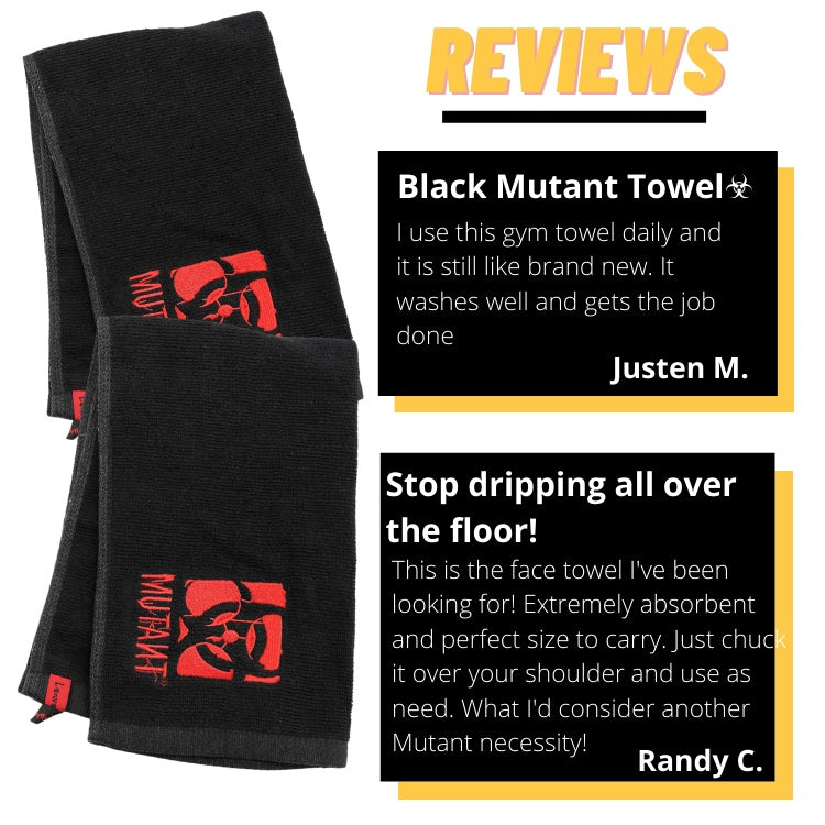 Mutant Black Towel/ Red Modified Biohazard Logo- CUSTOMER REVIEWS