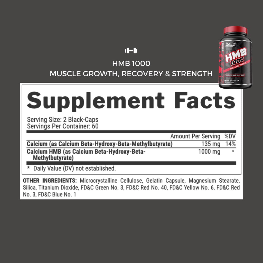 Nutrex HMB 1000 - Supplement facts