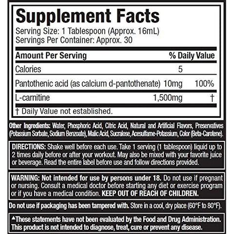 hightlightMuscletech, 100% L-Carnitine 1500 - supplement facts