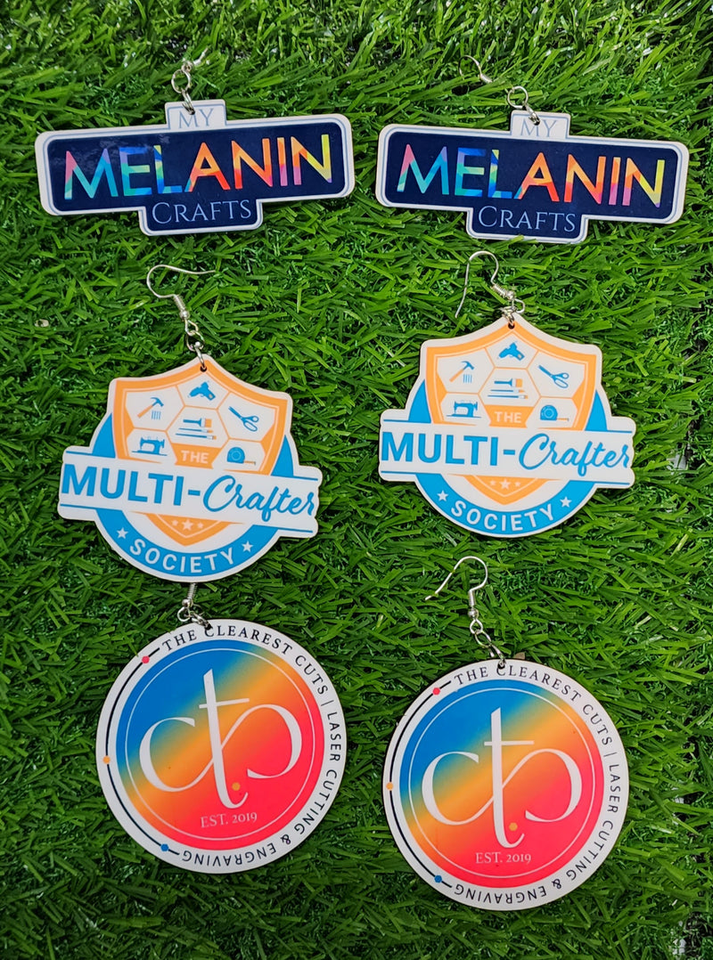 Full Color Logo/ Image Earrings (2 finish Options)