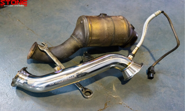 Stone Exhaust Mercedes-Benz M274 M264 W/S/C205 C/X253 W213/C238 Catless Downpipie (Inc. C200, C250, C300, E250, E300, GLC250 & GLC300) | Stone Exhaust USA