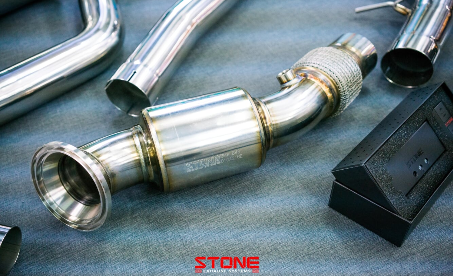 Stone Exhaust BMW B48 G02 G20 G30 G31 Eddy Catalytic Downpipe (Inc. 330i, 530i, X4 20i & X4 30i) | ML Performance UK