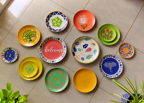 Colourful Wall Plates Flatlay pre-Installation