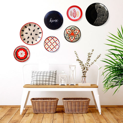Red Black and White Wall Plates