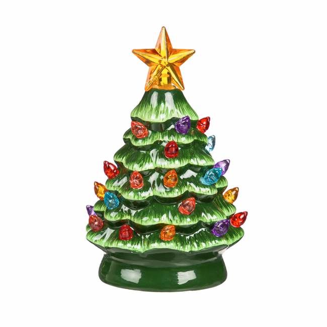 Evergreen LED Color Changing Mini Ceramic Christmas Tree P3948