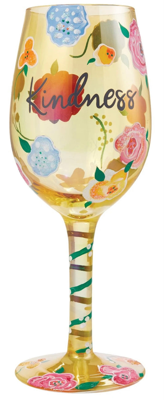 Lolita Pretty As A Peacock Hand Painted Wine Glass 15 oz