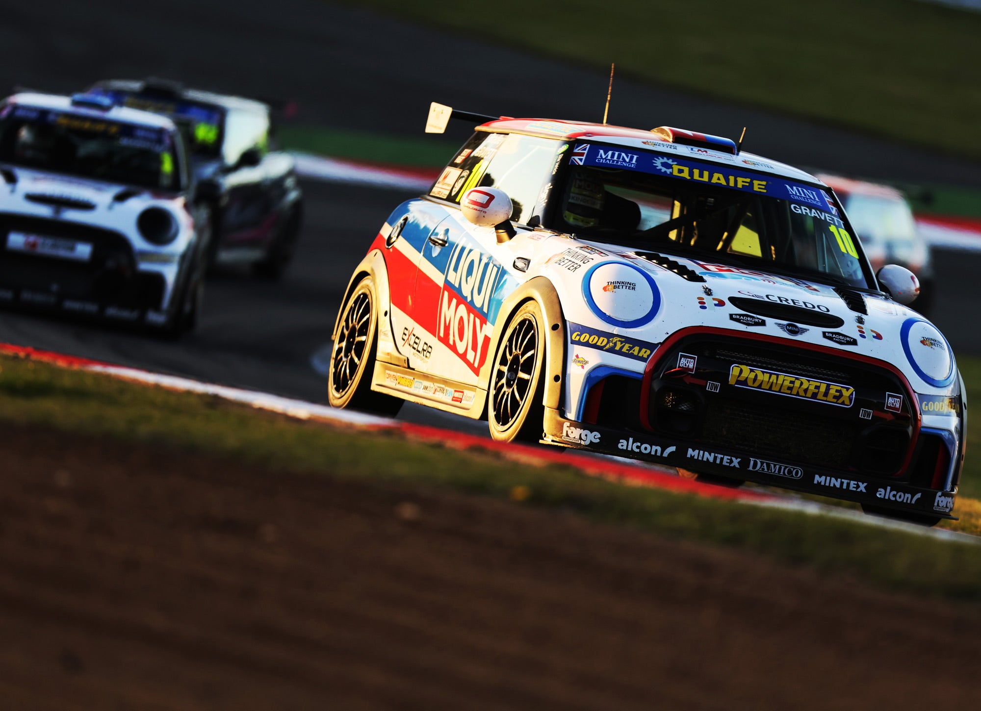 Bradley Gravett son of BTCC British Touring Car Champion Robb Gravett in the MINI Challenge JCW Series 2023 EXCELR8 Motorsport BTCC Development Driver Announcement Article with Bristol Street Motors and Trade Price Cars Brands Hatch GP