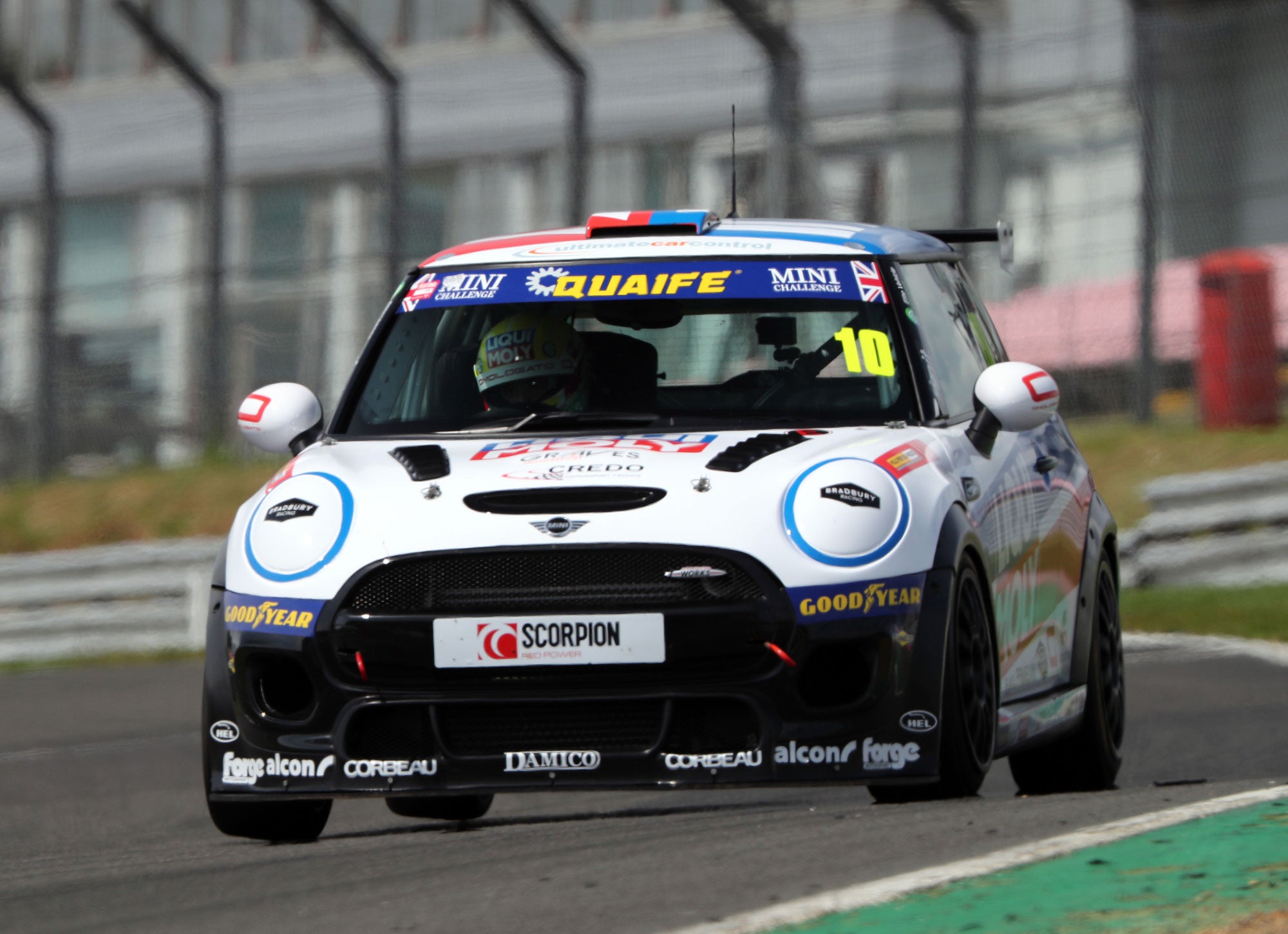 Bradley Gravett son of BTCC British Touring Car Champion Robb Gravett in the MINI Challenge JCW Series at Brands Hatch Indy in 2021 Test Paddock Hill 2 Graves Motorsport Cooper Racing Driver LIQUI MOLY LM Performance Thinking it Better