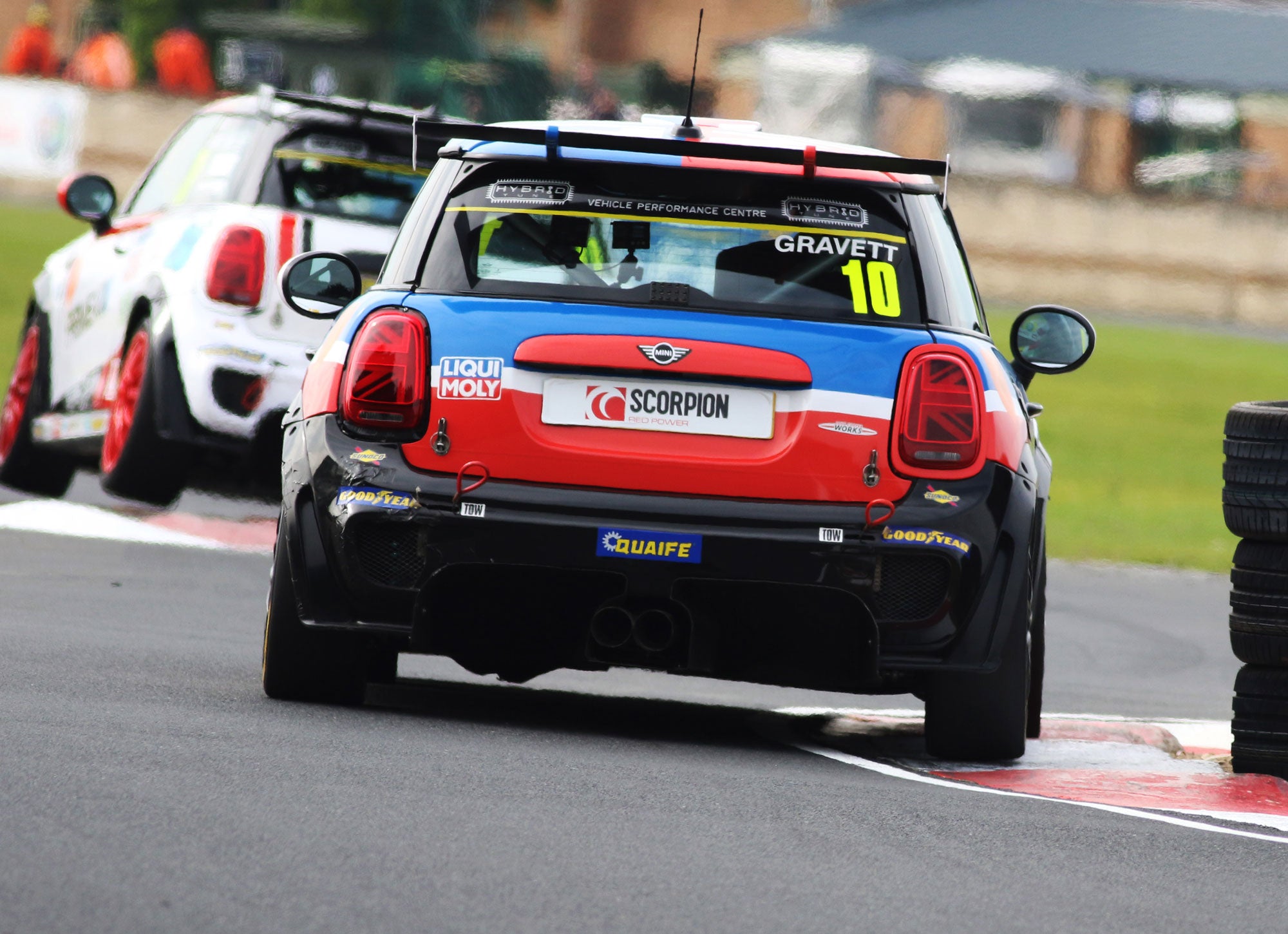 Bradley Gravett son of BTCC British Touring Car Champion Robb Gravett in the MINI Challenge JCW Series at Croft in 2021 Through Chicane Graves Motorsport Cooper Racing Driver LIQUI MOLY LM Performance Thinking it Better