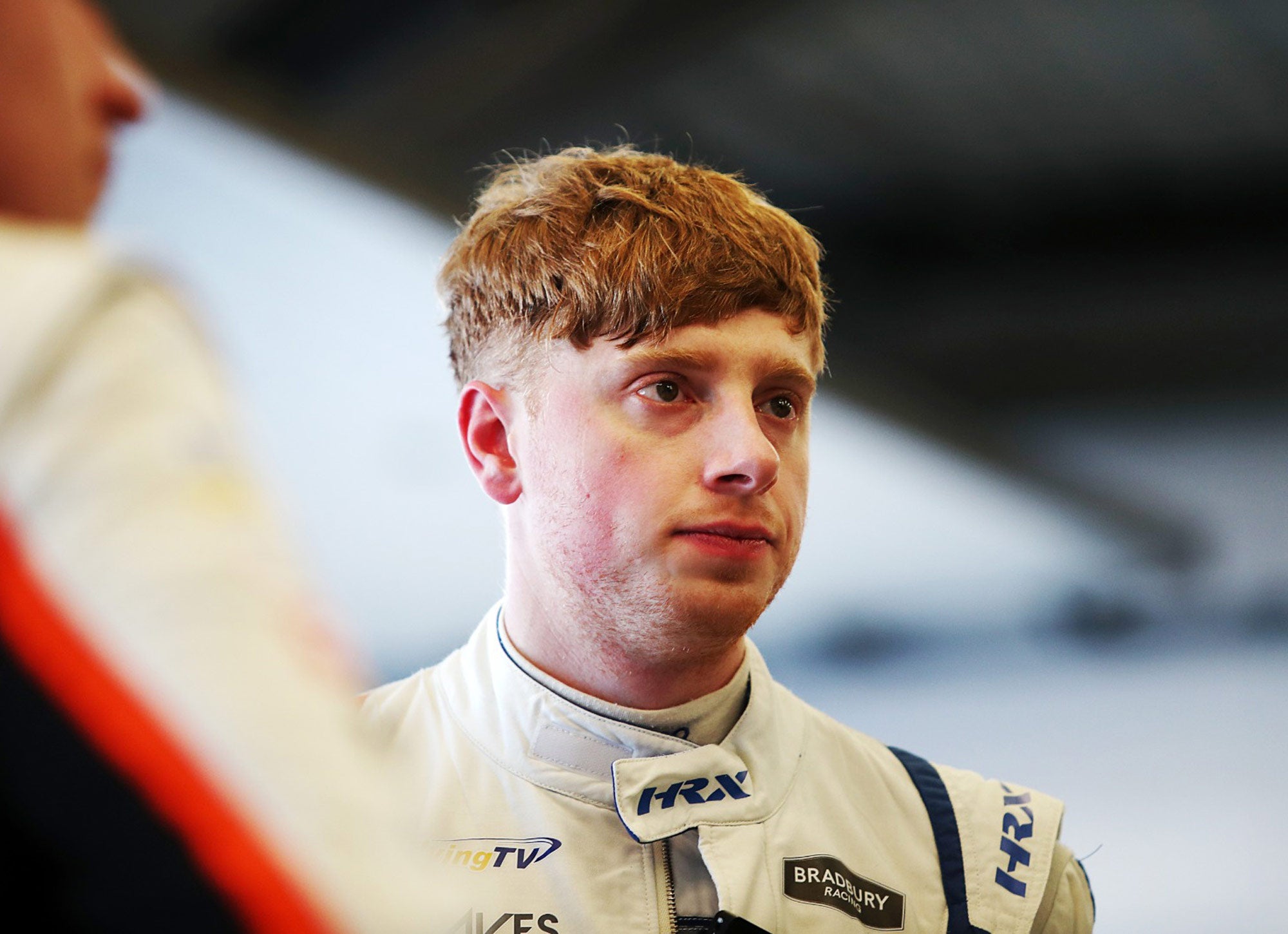 Bradley Gravett son of BTCC British Touring Car Champion Robb Gravett in the MINI Challenge JCW Series at Silverstone Tyre Test 2022 Bradley Standing Head Photo Cooper Racing Driver LIQUI MOLY LM Performance Thinking it Better Elite Vehicle Chargers