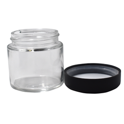120mL (4oz.) Black Plastic Top Clear Glass Jar Container (Child Proof) –  Dabs Glass
