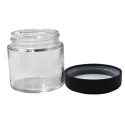 China Child Proof Glass Jars 1oz Transparent Glass Container with Childproof  Cap Manufacturer and Supplier