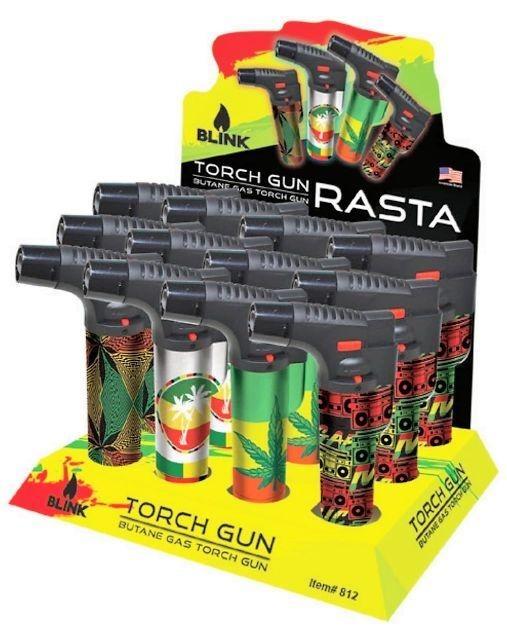 Blink Torch Display - Rasta Theme Design Item 812 - (12 Count Display)