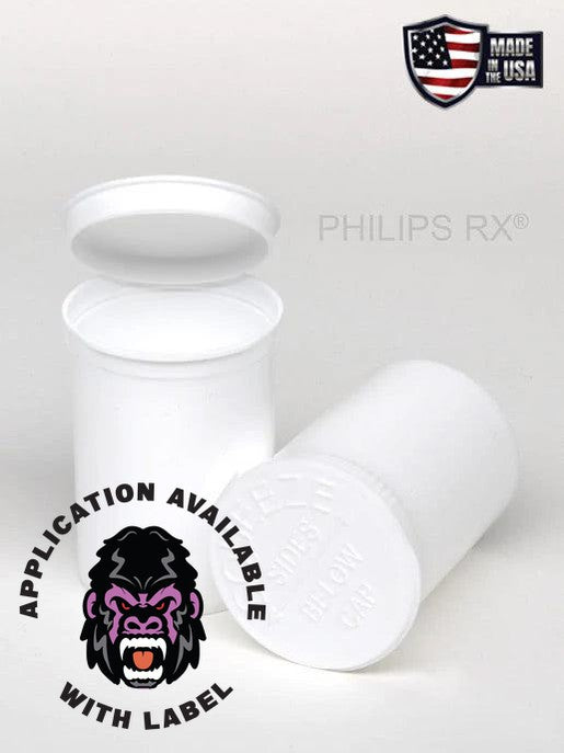 Leesbaarheid Motel uitslag Pop Top Vial Philips 30 Dram/Opaque White 150 Count - MJ Wholesale