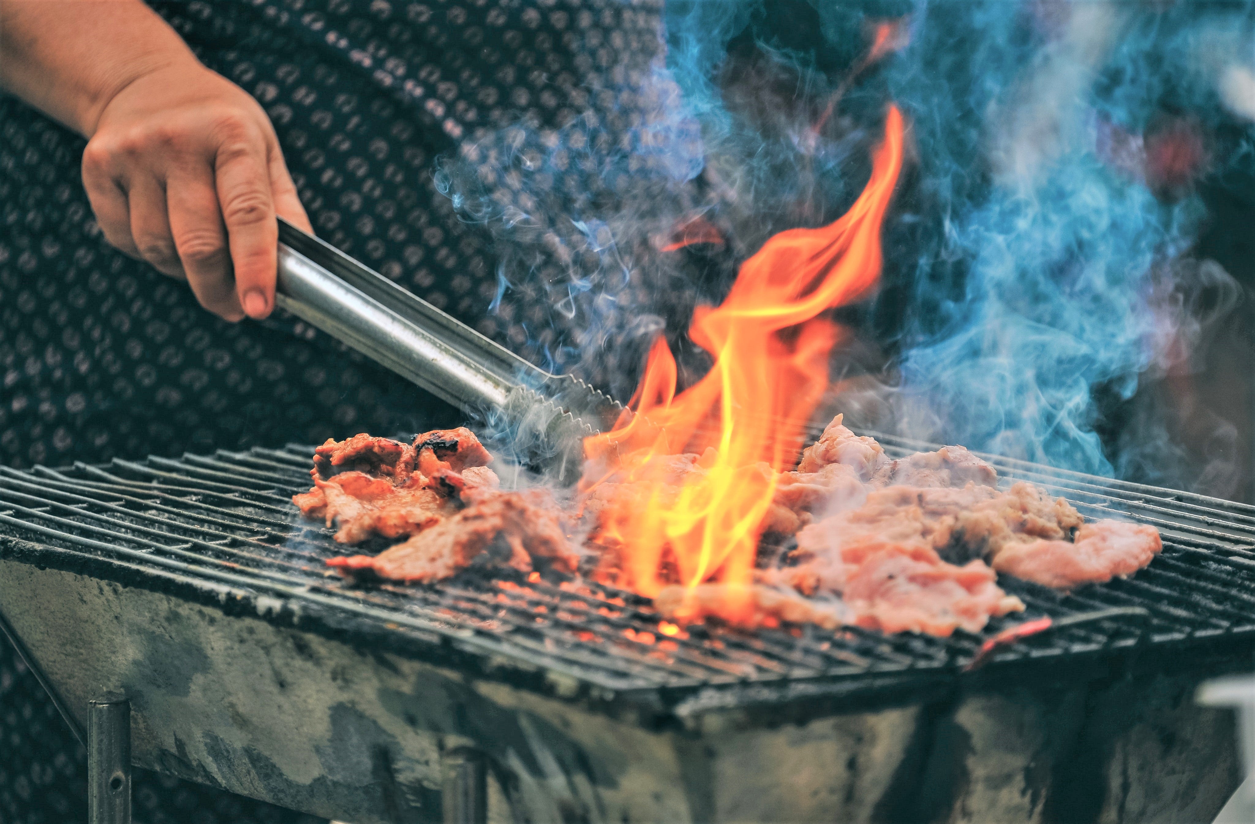 Meat being smoked