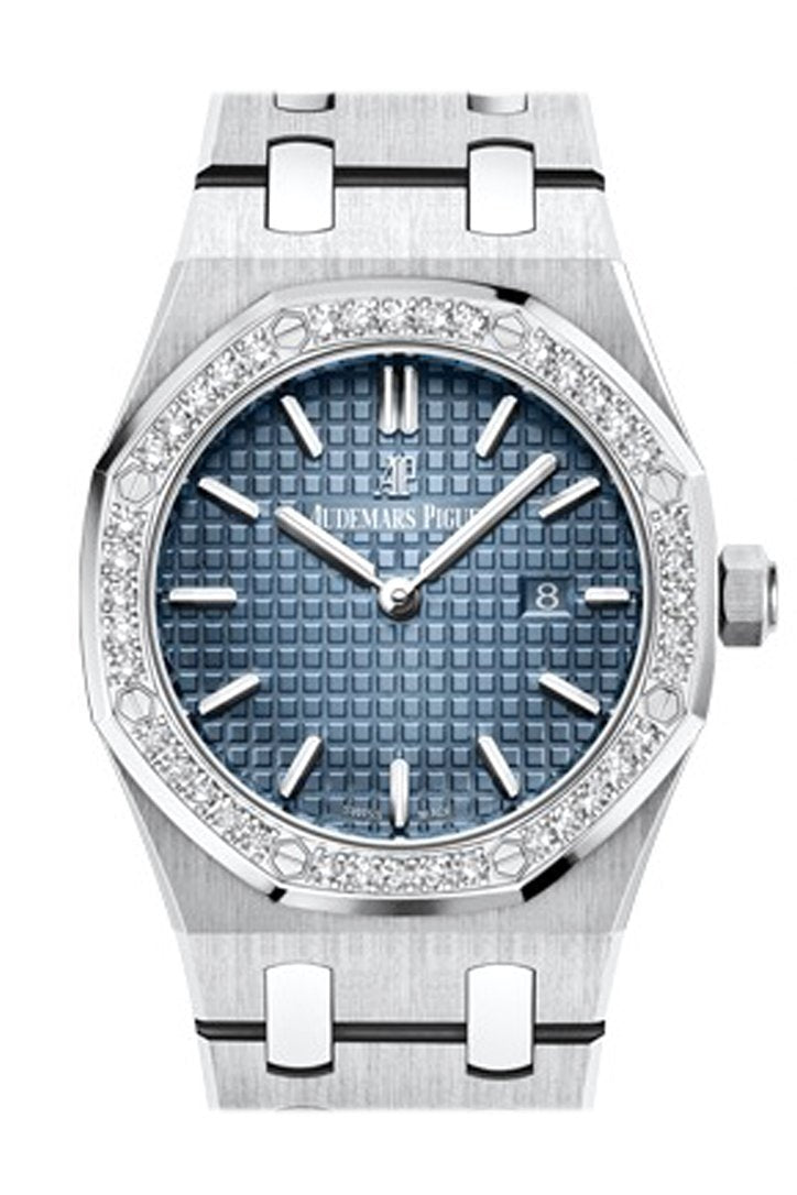 Audemars Piguet Royal Oak Lady 33 Smoked blue Dial Diamond White Steel ...