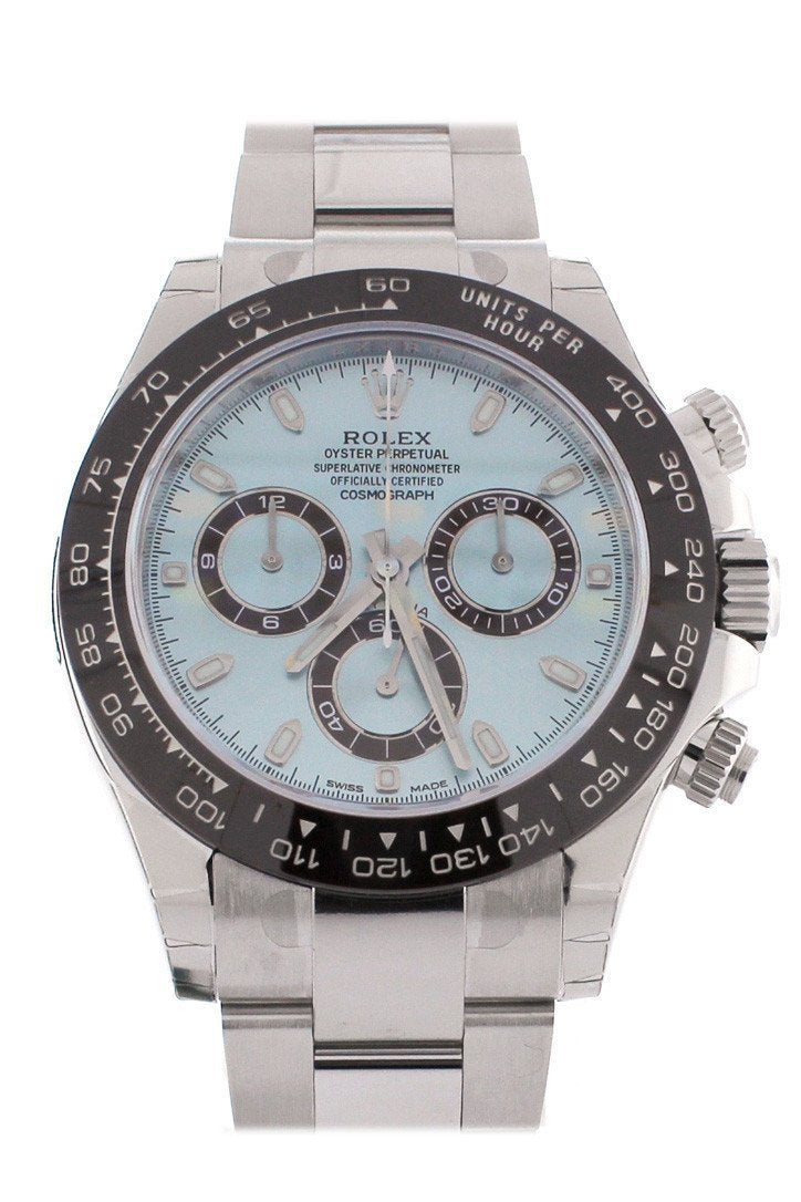 rolex cosmograph daytona ice blue dial platinum mens watch