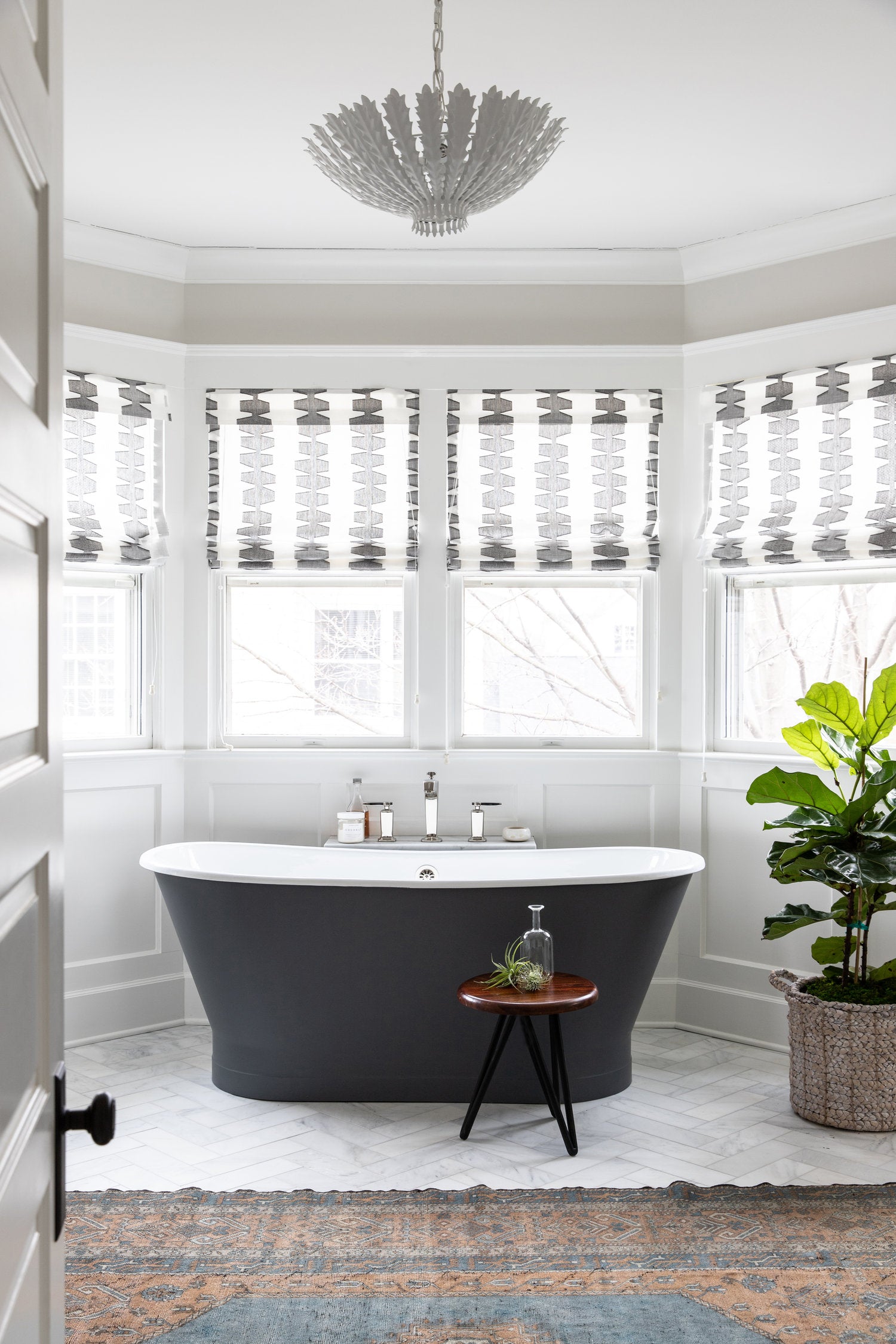 bathroom with vintage rug